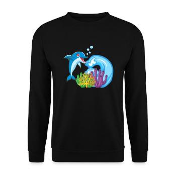 Dolphin Underwater World Divers Kids - Unisex Sweatshirt - black - Front - Alina (178cm) & Michal (187cm)