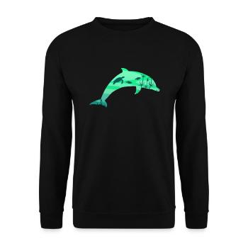 Dolphin Underwater World Diving Divers - Unisex Sweatshirt - black - Front - Alina (178cm) & Michal (187cm)