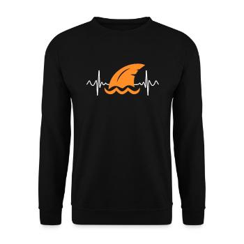 Shark Heartline Diver Shark Fin Heartbeat - Unisex Sweatshirt - black - Front - Alina (178cm) & Michal (187cm)