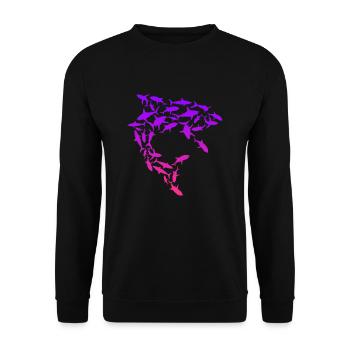 Shark Swarm Save the Sharks - Unisex Sweatshirt - black - Front - Alina (178cm) & Michal (187cm)
