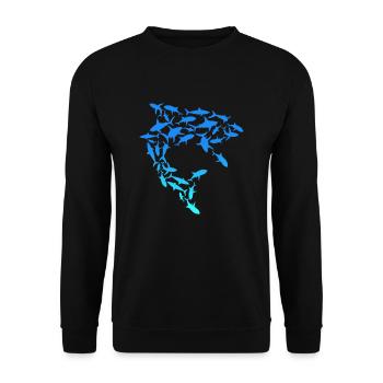 Shark Swarm Save the Sharks - Unisex Sweatshirt - black - Front - Alina (178cm) & Michal (187cm)