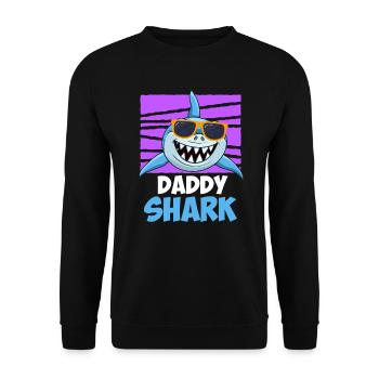 Papa Requin Papa Hai Père - Sweat-shirt Unisexe - noir - Devant - Alina (178cm) & Michal (187cm)
