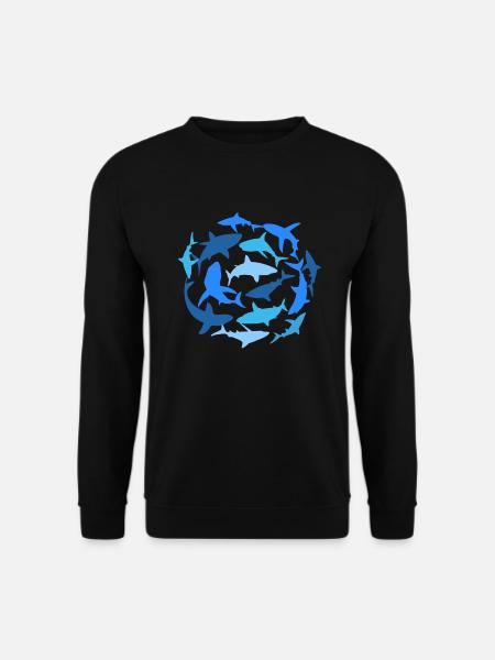 Haie Fischschwarm Taucher Tauchgang Aesthetic - Unisex Pullover - Schwarz