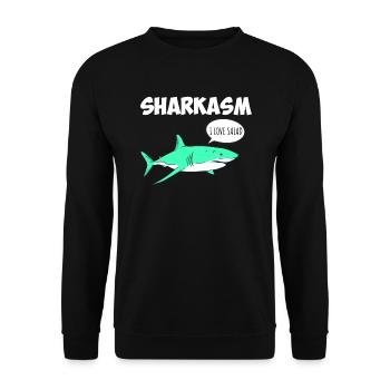 Sharkasm Sarcasme Requin Ironie Végétarien - Sweat-shirt Unisexe - noir - Devant - Alina (178cm) & Michal (187cm)