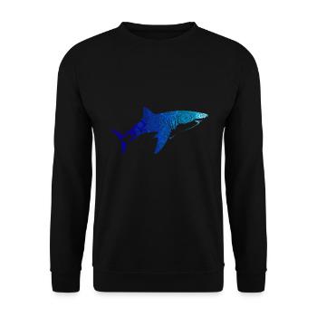 Hai Mandala geometrischer Hai Taucher - Unisex Pullover - Schwarz - Vorne - Alina (178cm) & Michal (187cm)