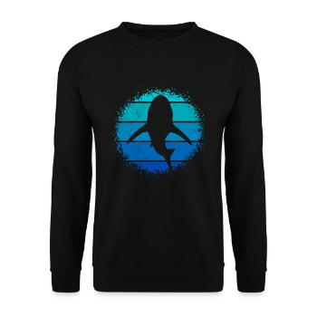 Retro Shark Shark Diver - Sweat-shirt Unisexe - noir - Devant - Alina (178cm) & Michal (187cm)