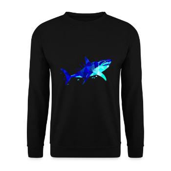 Hai Mandala geometrischer Hai Taucher - Unisex Pullover - Schwarz - Vorne - Alina (178cm) & Michal (187cm)