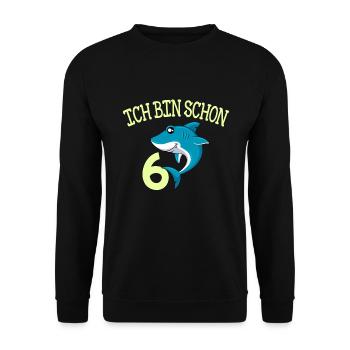 6. Geburtstag 6 Jahre Kindergeburtstag Junge - Unisex Pullover - Schwarz - Vorne - Alina (178cm) & Michal (187cm)