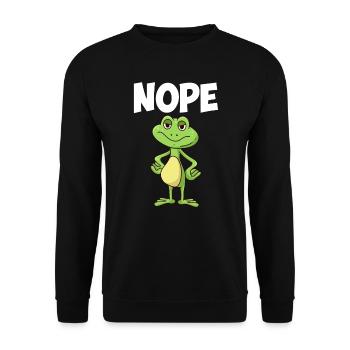 Nope! Humor Frog Sarcasm Simply no - Unisex Sweatshirt - black - Front - Alina (178cm) & Michal (187cm)