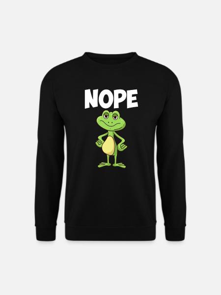 Nope! Humor Frosch Sarkasmus Einfach nein - Unisex Pullover - Schwarz