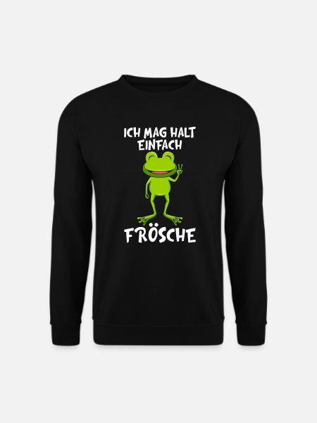 Ich mag halt einfach Frösche Kinder - Unisex Pullover - Schwarz