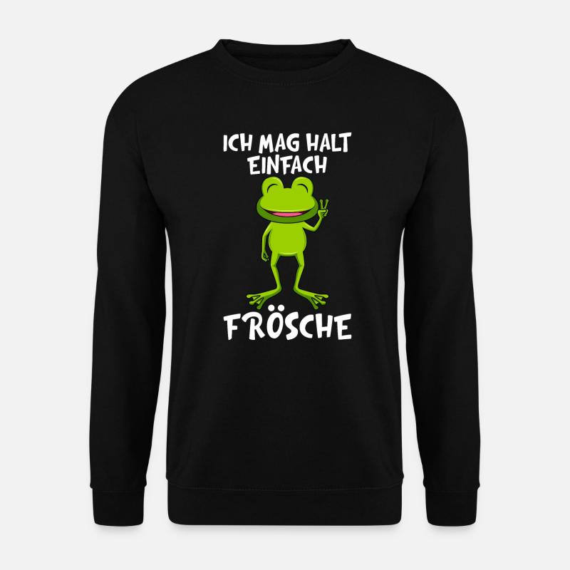 Ich mag halt einfach Frösche Kinder - Unisex Pullover - Schwarz
