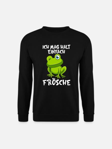 Ich mag halt einfach Frösche Kinder - Unisex Pullover - Schwarz