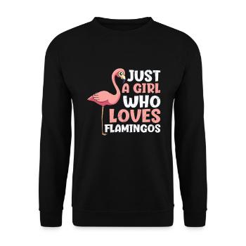 Just a girl who loves Flamingos Ladies - Unisex Sweatshirt - black - Front - Alina (178cm) & Michal (187cm)