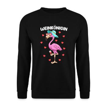 Weinkönigin Wein Trinkerin Damen - Unisex Pullover - Schwarz - Vorne - Alina (178cm) & Michal (187cm)
