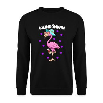 Weinkönigin Wein Trinkerin Damen - Unisex Pullover - Schwarz - Vorne - Alina (178cm) & Michal (187cm)