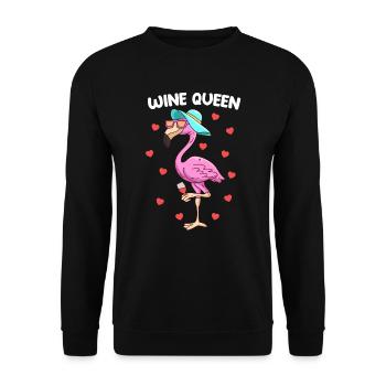 Wine Queen Wine Drinker Ladies - Unisex Sweatshirt - black - Front - Alina (178cm) & Michal (187cm)
