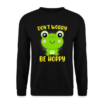 Ne vous inquiétez pas d’être Hoppy Frog Kids - Sweat-shirt Unisexe - noir - Devant - Alina (178cm) & Michal (187cm)