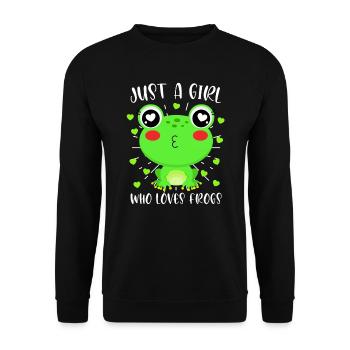 Juste une fille qui aime Frogs Girl aime la grenouille - Sweat-shirt Unisexe - noir - Devant - Alina (178cm) & Michal (187cm)