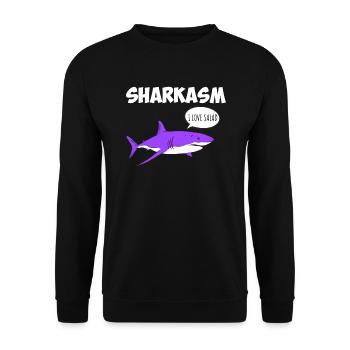 Sharkasm Sarcasme Requin Ironie Végétarien - Sweat-shirt Unisexe - noir - Devant - Alina (178cm) & Michal (187cm)