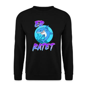 Er heiratet Hai-ratet Wortwitz Männer - Unisex Pullover - Schwarz - Vorne - Alina (178cm) & Michal (187cm)