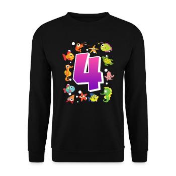 4ème anniversaire fille 4 ans - Sweat-shirt Unisexe - noir - Devant - Alina (178cm) & Michal (187cm)
