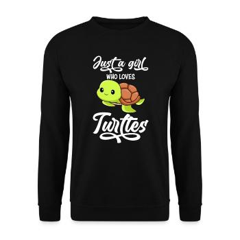 Fille qui aime les tortues enfants filles - Sweat-shirt Unisexe - noir - Devant - Alina (178cm) & Michal (187cm)