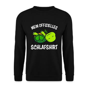 Schildkröten Schlafshirt offizielles Schlafshirt - Unisex Pullover - Schwarz - Vorne - Alina (178cm) & Michal (187cm)