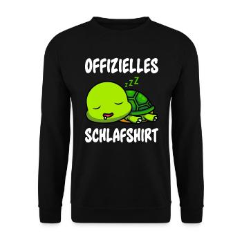 Offizielles Schildkröten Schlafshirt Schlaf - Unisex Pullover - Schwarz - Vorne - Alina (178cm) & Michal (187cm)