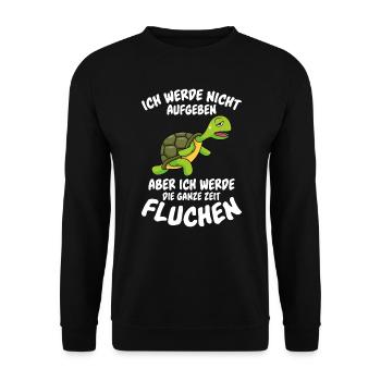 Marathon durchziehen nicht aufgeben aber fluchen - Unisex Pullover - Schwarz - Vorne - Alina (178cm) & Michal (187cm)