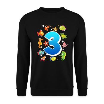 3rd birthday boy 3 years - Unisex Sweatshirt - black - Front - Alina (178cm) & Michal (187cm)