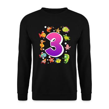 3. Geburtstag Mädchen 3 Jahre - Unisex Pullover - Schwarz - Vorne - Alina (178cm) & Michal (187cm)