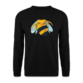 Lustiges Bienen Kostüm Karneval Fasching Biene - Unisex Pullover - Schwarz - Vorne - Alina (178cm) & Michal (187cm)