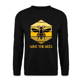 Save the Bees - Unisex Sweatshirt - black - Front - Alina (178cm) & Michal (187cm)