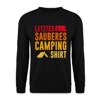 Last Clean Camping Shirt Camping Man - Unisex Sweatshirt - black - Front - Alina (178cm) & Michal (187cm)