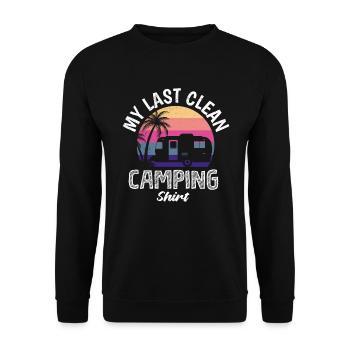 Mein letztes sauberes Camping Shirt - Unisex Pullover - Schwarz - Vorne - Alina (178cm) & Michal (187cm)