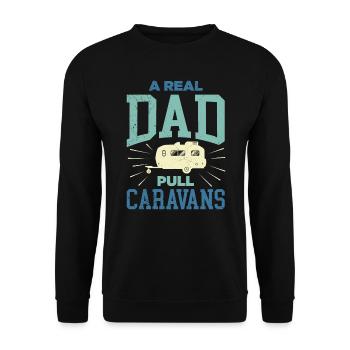 Un vrai papa tire caravane camping-car - Sweat-shirt Unisexe - noir - Devant - Alina (178cm) & Michal (187cm)