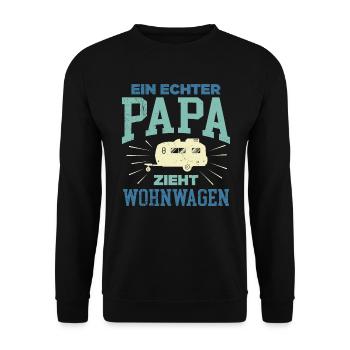 Un vrai papa tire caravane camping-car - Sweat-shirt Unisexe - noir - Devant - Alina (178cm) & Michal (187cm)