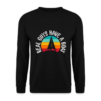 Echte Kerle fahren Boot Kapitän Männer - Unisex Pullover - Schwarz - Vorne - Alina (178cm) & Michal (187cm)