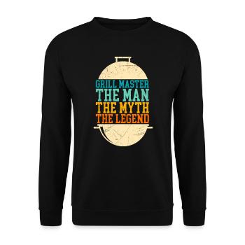 Frill Master Papa the Man of Myth the Legend - Unisex Sweatshirt - black - Front - Alina (178cm) & Michal (187cm)