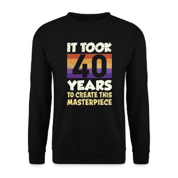 Herren 40. Geburtstag 40 Papa - Unisex Pullover - Schwarz - Vorne - Alina (178cm) & Michal (187cm)