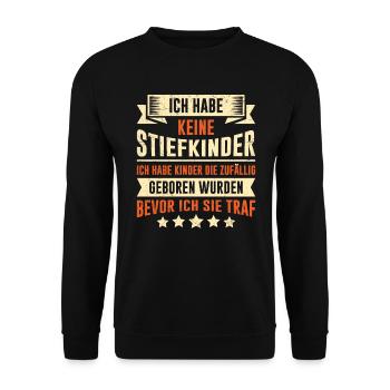 Bonus Papa - Unisex Pullover - Schwarz - Vorne - Alina (178cm) & Michal (187cm)