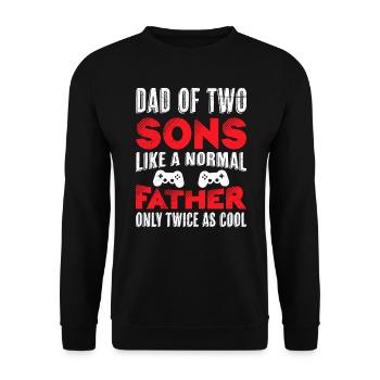 Papa 2 Söhne 2 Kinder - Unisex Pullover - Schwarz - Vorne - Alina (178cm) & Michal (187cm)