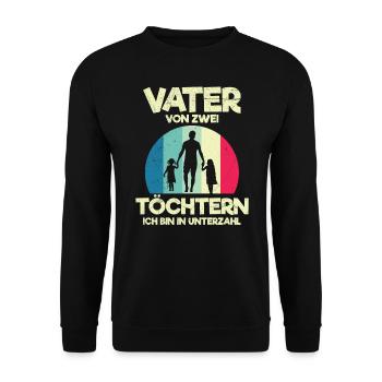 Papa 2 Kinder Papa 2 Töchter - Unisex Pullover - Schwarz - Vorne - Alina (178cm) & Michal (187cm)