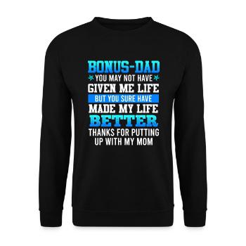 Thank you bonus-dad stepfather gratitude patchwork - Unisex Sweatshirt - black - Front - Alina (178cm) & Michal (187cm)
