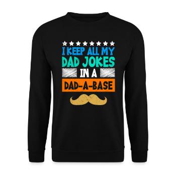 Je garde toutes mes blagues de papa dans un Papa Witze de papa de base - Sweat-shirt Unisexe - noir - Devant - Alina (178cm) & Michal (187cm)