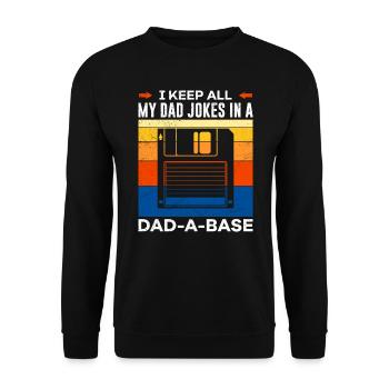 Je garde toutes mes blagues de papa dans un Papa Witze de papa de base - Sweat-shirt Unisexe - noir - Devant - Alina (178cm) & Michal (187cm)