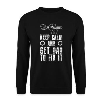 Dad fix it Papa repairs the hobbyist screwdriver - Unisex Sweatshirt - black - Front - Alina (178cm) & Michal (187cm)