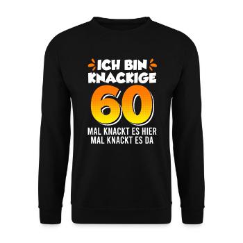 Papa 60. Geburtstag Herren 60 Jahre Männer - Unisex Pullover - Schwarz - Vorne - Alina (178cm) & Michal (187cm)