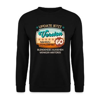 Papa 60. Geburtstag Herren 60 Jahre Männer - Unisex Pullover - Schwarz - Vorne - Alina (178cm) & Michal (187cm)